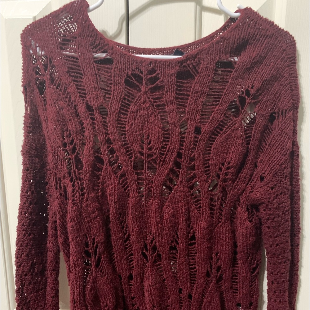 red long sleeve sweater
